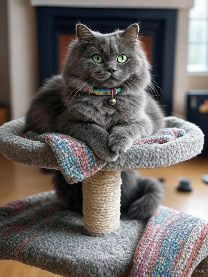 Cat with pet accessories